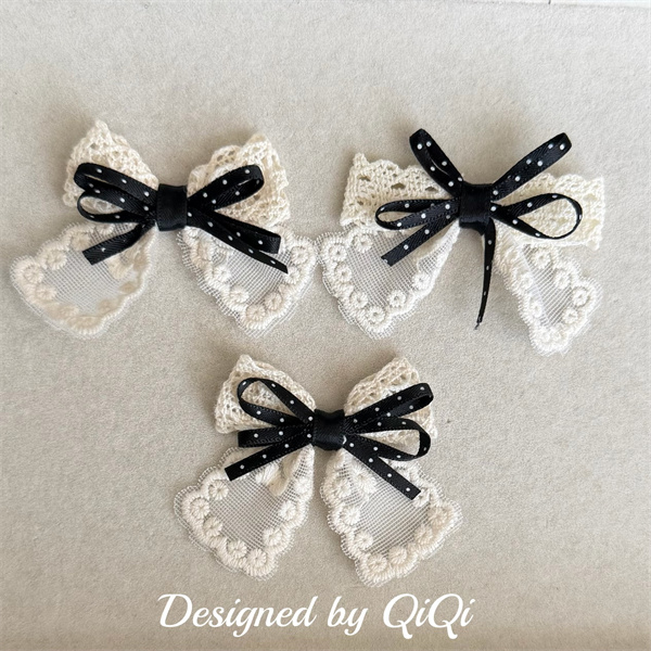 新入荷 蝶結び デコパーツ 生地 パッチ 刺繍アップリケDIY ヘアアクセサリーバッグ装飾 貼り付けパーツ