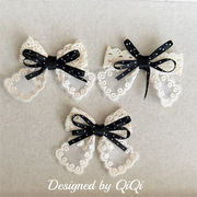 新入荷 蝶結び デコパーツ 生地 パッチ 刺繍アップリケDIY ヘアアクセサリーバッグ装飾 貼り付けパーツ