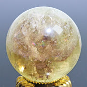 約40mm シトリンファントム スフィア Citrine 丸玉  黄水晶 置物 風水