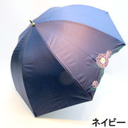 【晴雨兼用】【長傘】UVカット&遮光率99.99％以上！バードケージ型ラナンキュラス刺繍晴雨兼用手開き傘