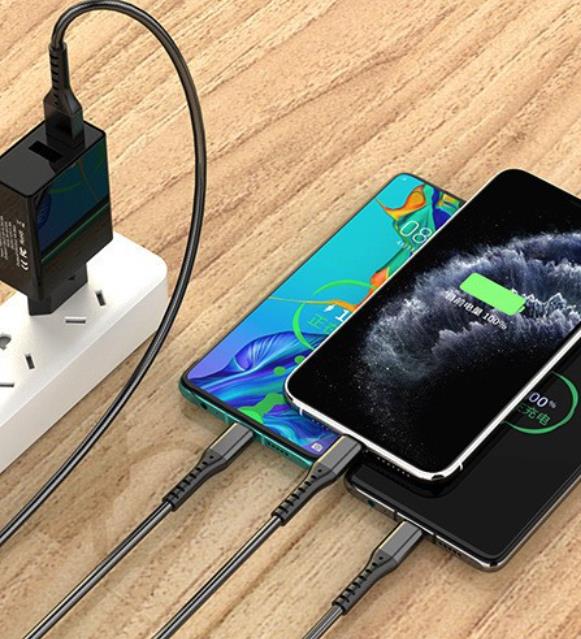 新作 3in1充電ケーブル 5A iPhone、Type-C、Micro USBケーブル 急速充電ケーブル 1.2M  66W 高品質