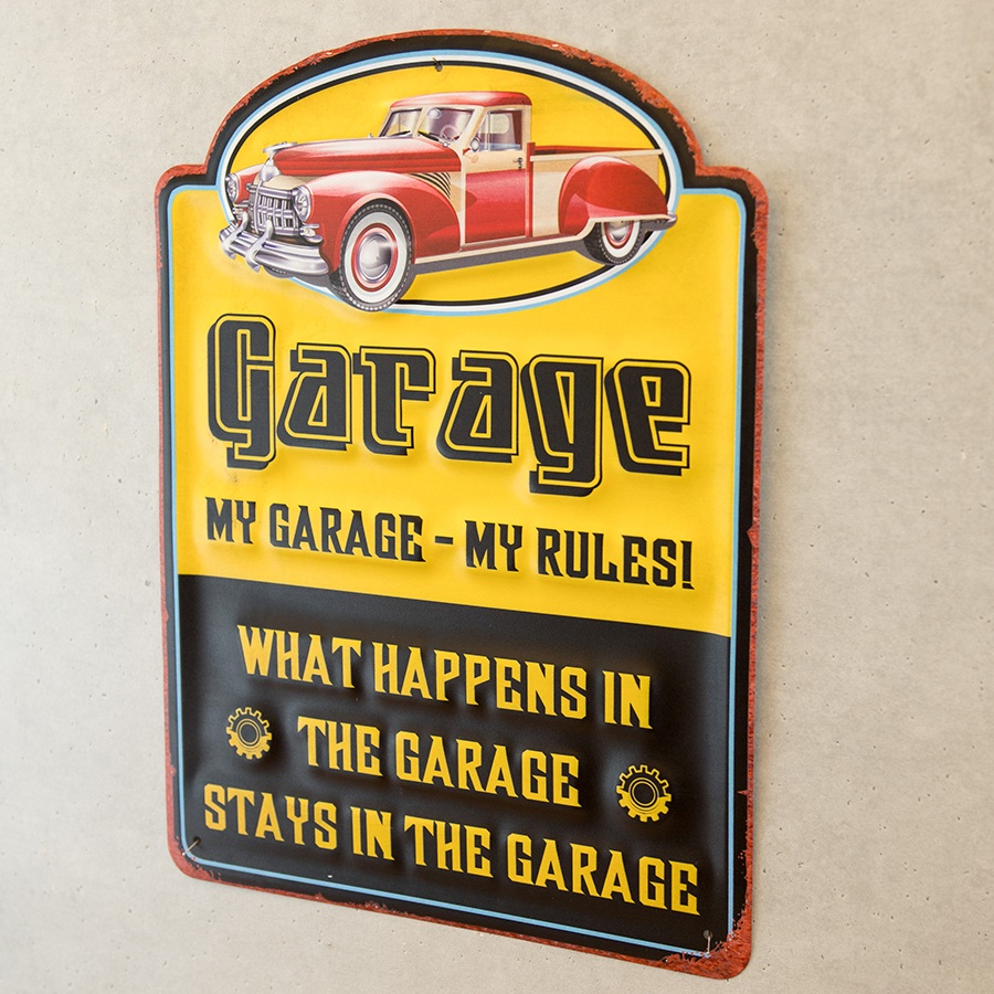 アメリカンクラシック  エンボスティンプレート GARAGE My Garage My Rules★