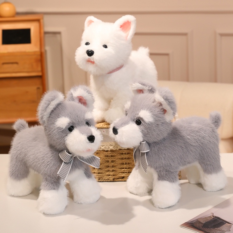 30cm カートゥーン風リアルシュナウザーぬいぐるみ | ぬいぐるみチャーム | クレーンゲーム景品 | 犬雑貨