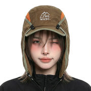 アウトドア 韓国系 取り外し可能 速乾 配色 紫外線対策 キャップ 日よけ布 マント 帽子
