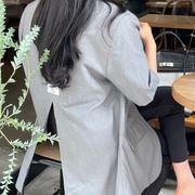 薄手 ミドル丈 半袖テーラードジャケット