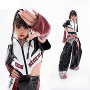 ジャズダンス 個性的 お洒落 光沢 アウター 長ズボン セットアップ キッズ ヒップホップ 舞台