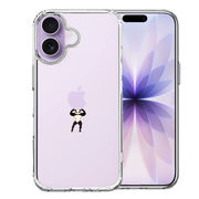 iPhone17 側面ソフト 背面ハード ハイブリッド クリア ケース パンダ 重量挙げ まっちょ 感