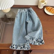 2026 春秋新作★女の子デニムワイドパンツ★パンツ★万能 80-130cm