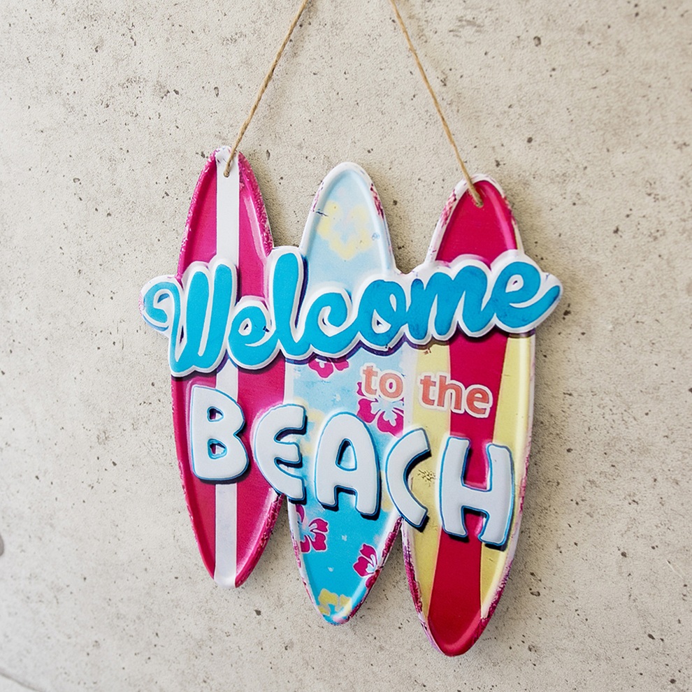 アンティークエンボスプレート ★Welcome to the BEACH★