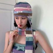 y2k帽子　ニットキャップ　レディース　韓国ファッション　リボン