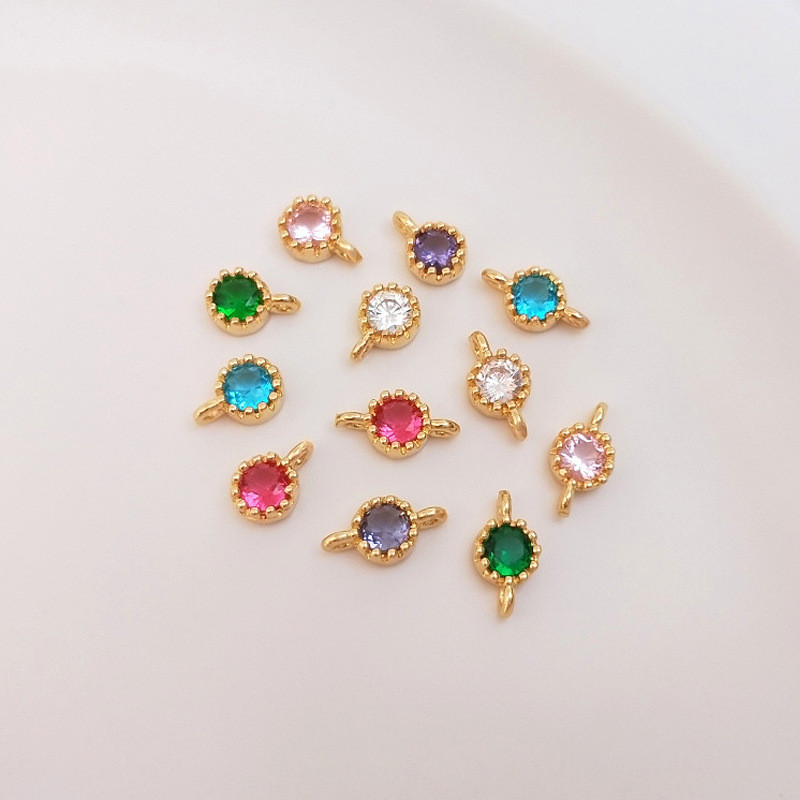キラキラ ビジュー ラウンド ハンドメイド チャーム ミル打ち アクセサリーパーツ ジュエリー クリア 宝石