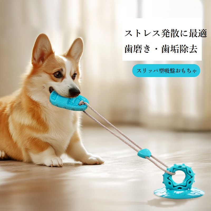 2026 年新品 犬用おもちゃ 吸盤付きスリッパ 噛みに強く歯磨きに最適 体力発散 噛むおもちゃ