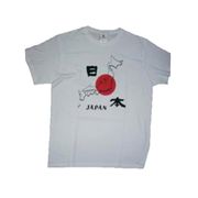 FJK 日本 お土産 Tシャツ 地図日本 Sサイズ （ホワイト） E/T00041-S
