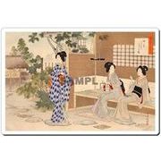 日本　浮世絵マウスパッド 11014 水野年方 - 茶の湯日々草 中立こしかけの図 【代引不可】 [在庫有]