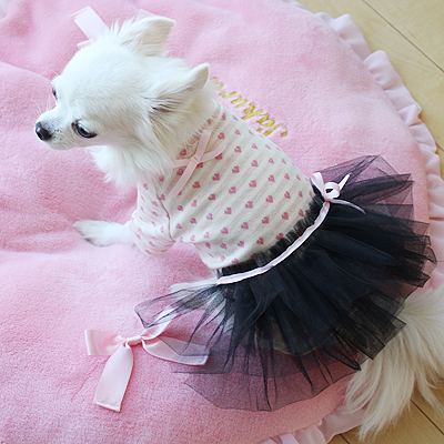日本製  セレブスタイル  高品質ペットウェア　犬服のハートニットピンク　 SS/S/M/MD-M/L