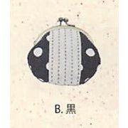 【ご紹介します！安心の日本製！素朴で可愛らしい！レトロ水玉がま口(3色)】B.黒