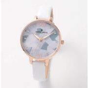 正規品AMORE DOLCE腕時計アモーレドルチェ AD18304-PGWHMOP/WH MOP文字盤 革ベルト レディース腕時計