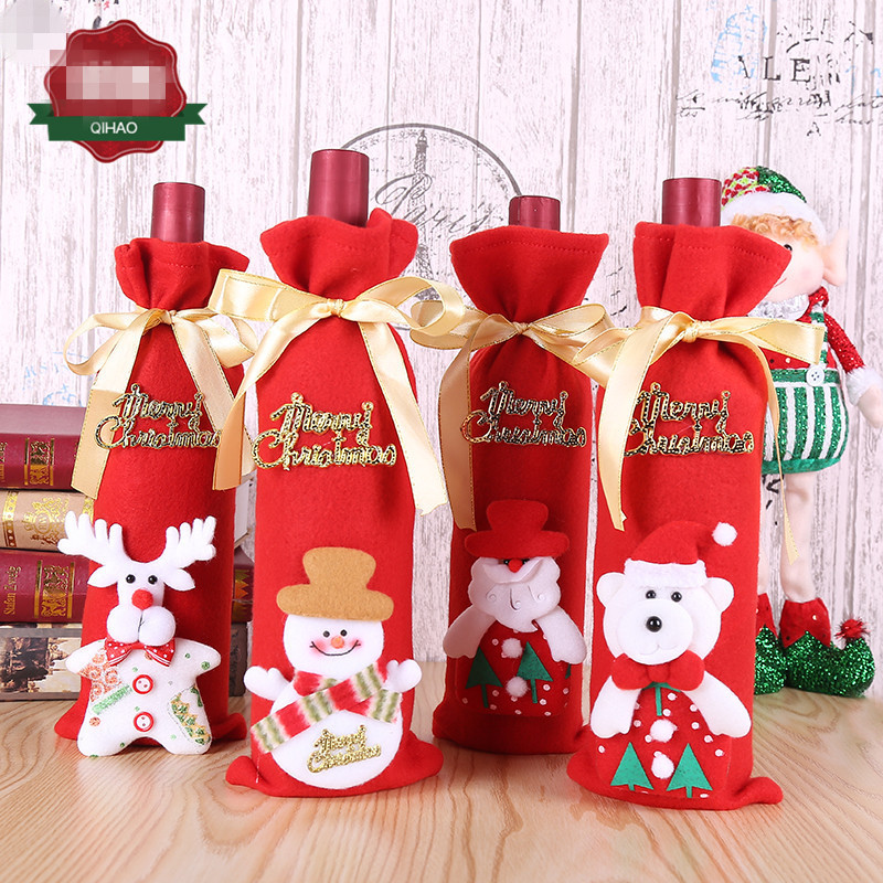 クリスマス飾り ボトルカバー ボトルホルダー Christmas用品 ワイン シャンパン ジュース オーナメント WITMkobe 問屋