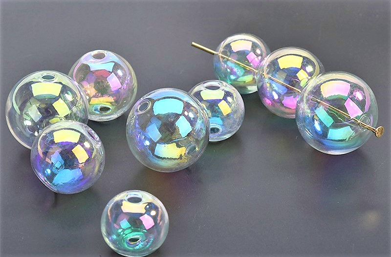 値下げ販売【夏アクセサリー】貫通穴ガラスドーム/人魚/風鈴