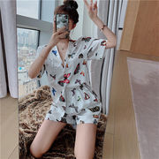 [緊急タイムセール!!]韓国ファッショントップス ハイウエスト ショートパンツ パジャマ 2点セット