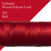 ワックスコード LINHASITA社製 レッド/太さ1.0mm 長さ約160m/ ロウ引き紐 #233