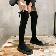 暖かい 弾性 ロングブーツ 膝の上百掛け 厚底 ロングチューブ ソックブーツ INS スキニーブーツ