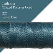 ワックスコード LINHASITA社製 ロイヤルブルー/太さ1.0mm 長さ約160m/ ロウ引き紐 #226