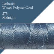ワックスコード LINHASITA社製 ミッドナイト/太さ1.0mm 長さ約160m/ ロウ引き紐 #275