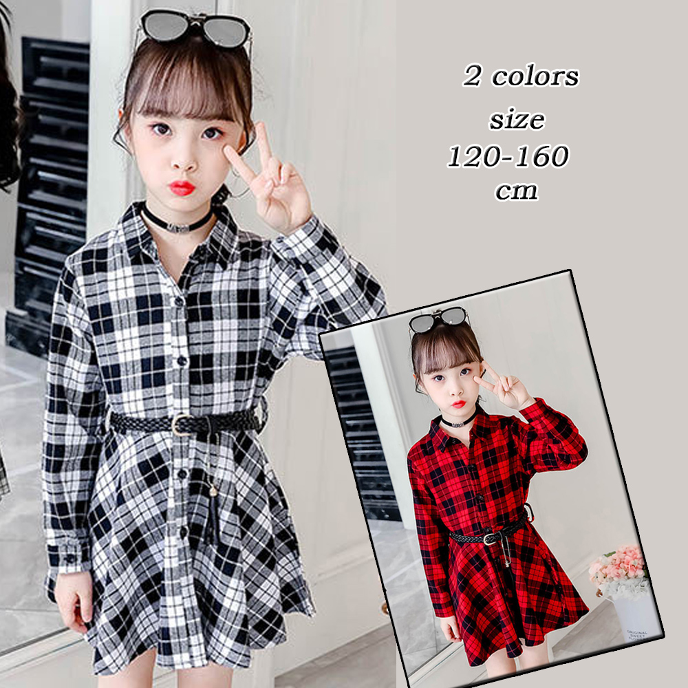 キッズ シャツワンピース チェック柄 長袖ワンピース 子供服 女の子 新作 おしゃれ 即納 アパレル 盛煌商事 株式会社 問屋 仕入れ 卸 卸売の専門 仕入れならnetsea