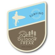 アウトドアステッカー SURFING サーフィン  OUTDOOR FREAK アウトドアフリーク OD016