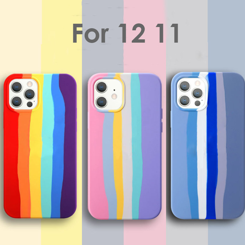 2021新作 アイフォン スマホケース ケース TPU レインボー for iPhone 12 11  pro mini pro max