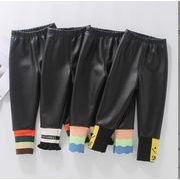 韓国の女の子のフリースパンツ2021子供のための厚い暖かい冬のズボン90-130