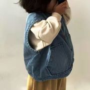 【2022春新作】韓国風子供服 ベビー服　春秋　デニム　可愛い　お出かけ　ベスト
