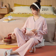 プリンセス風  大きいサイズ  ホームスーツ  パジャマ着  女  純綿  長袖  日系