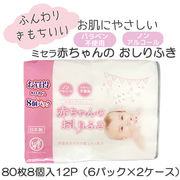 ☆● ミセラ 赤ちゃんのおしりふき ピンク 80枚8個入×12パック（6パック×2ケース） 75583