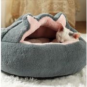 韓国ファッション 猫のトイレ 四季 ユニバーサル 子猫のベッド 睡眠 半密閉型 猫の家 犬小屋 ペット 用品