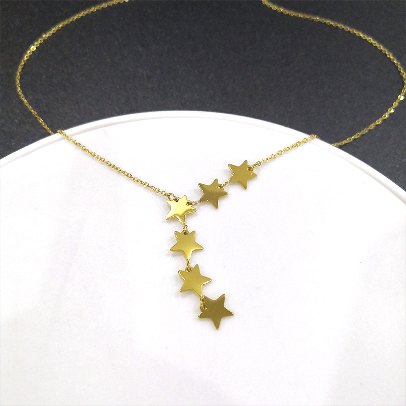星のネックレス  ネックレス  ペンダント  女  チタン鋼  鎖骨鎖  ファッション  アクセサリー  プレゼント