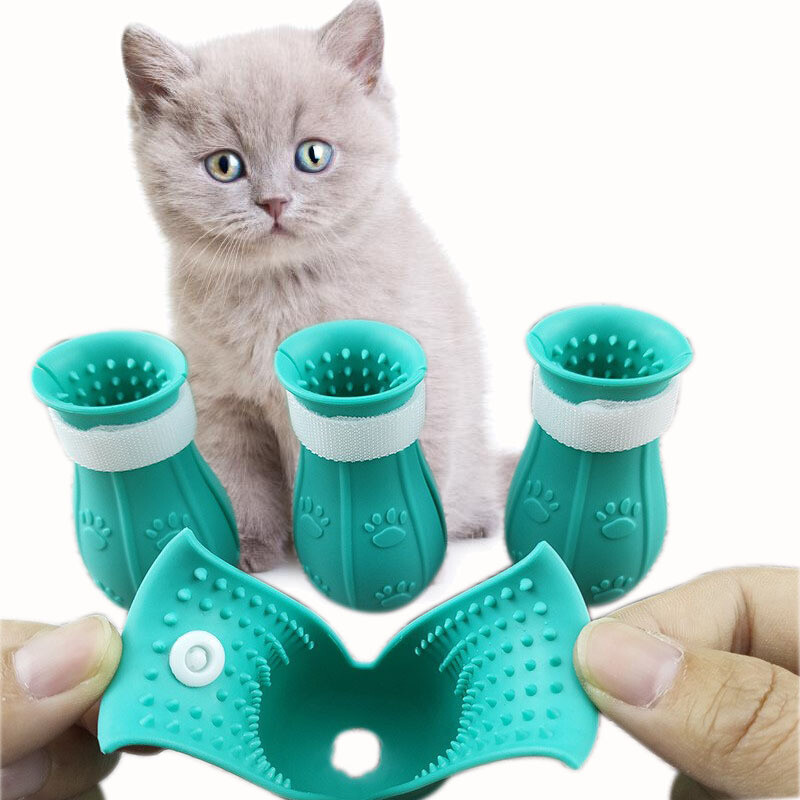 猫用 ペット用品  猫用爪カバー 猫用カバー 猫靴 猫手袋 シャンプー 保護 お風呂 病院 移動 耳掃除