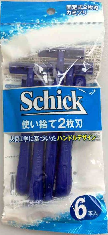 Schick　固定式カミソリ2枚刃　6P（男)【まとめ買い12点】