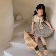 2022春夏新作  可愛い 女の子　小花柄 レトロ  ベビー服  ワンピース 韓国子供服