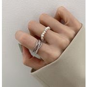 指輪　リング　アクセサリー　淡水パール　クロス　韓国ファッション