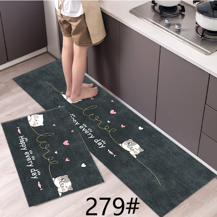 猫柄 玄関マット 吸水マット バスマット 40cm×60cm 滑り止め付き