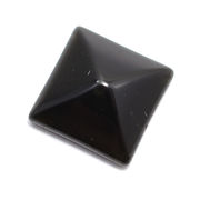 ≪特価品/限定≫天然石 オブシディアン黒曜石 ピラミッド型パーツ(片穴) 4個セット 10x10x4mm