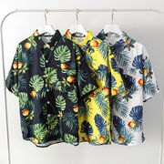 メンズ シャツ ブラウス アロハシャツ ハワイシャツ 半袖 花柄 ビーチ 浜辺 リゾート ゆったり