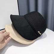 　麦わら帽子　サンバイザー　日焼け止め　UVカット　レディース　韓国ファッション　