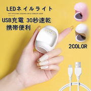 LED ネイルライト ミニネイルライト USB充電 全ジェル対応 携帯用 ポケットサイズ 旅行用 タッチ操作