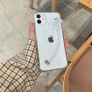透明 かわいいクマ クリスタルチェーン INS 携帯 ケース iPhone13 mini Pro Max 韓国 流行り