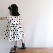 【春夏新作】韓国子供服  ベビー服  ファッション  半袖  水玉柄  可愛い  スカート  ワンピース