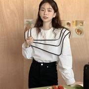 着痩せ効果 韓国ファッション 減齢 ゆったりする コットン 長袖 シャツ カジュアル 気質 大人気