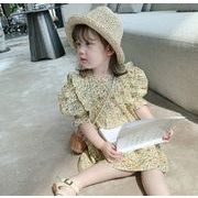 2022新作 女の子  可愛い 子供服   キッズ ワンピース  半袖  花柄 ワンピース  デザイン感  韓国子供服